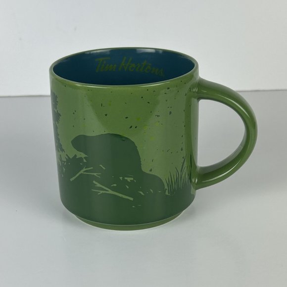 Tim‎ Hortons Coffee Cup Limited Edition 2017 Beaver Green Mug No 17 - Picture 1 of 7